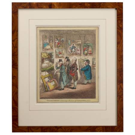 James Gillray – Connoisseurs examining a colleciton of George Morland's