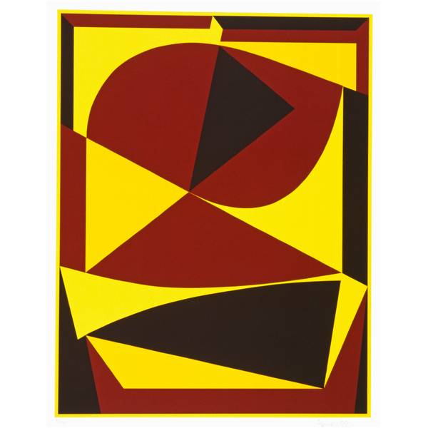 Victor Vasarely – Burgunder, Black and Yellow